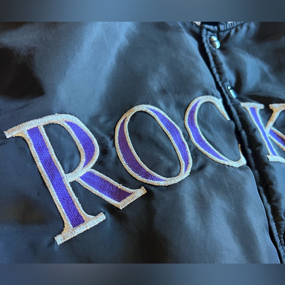 VTG 90s MLB Colorado Rockies Starter Diamond Collection Satin Jacket Korea Mint - Picture 2 of 14
